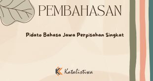 Pidato Bahasa Jawa Perpisahan Singkat