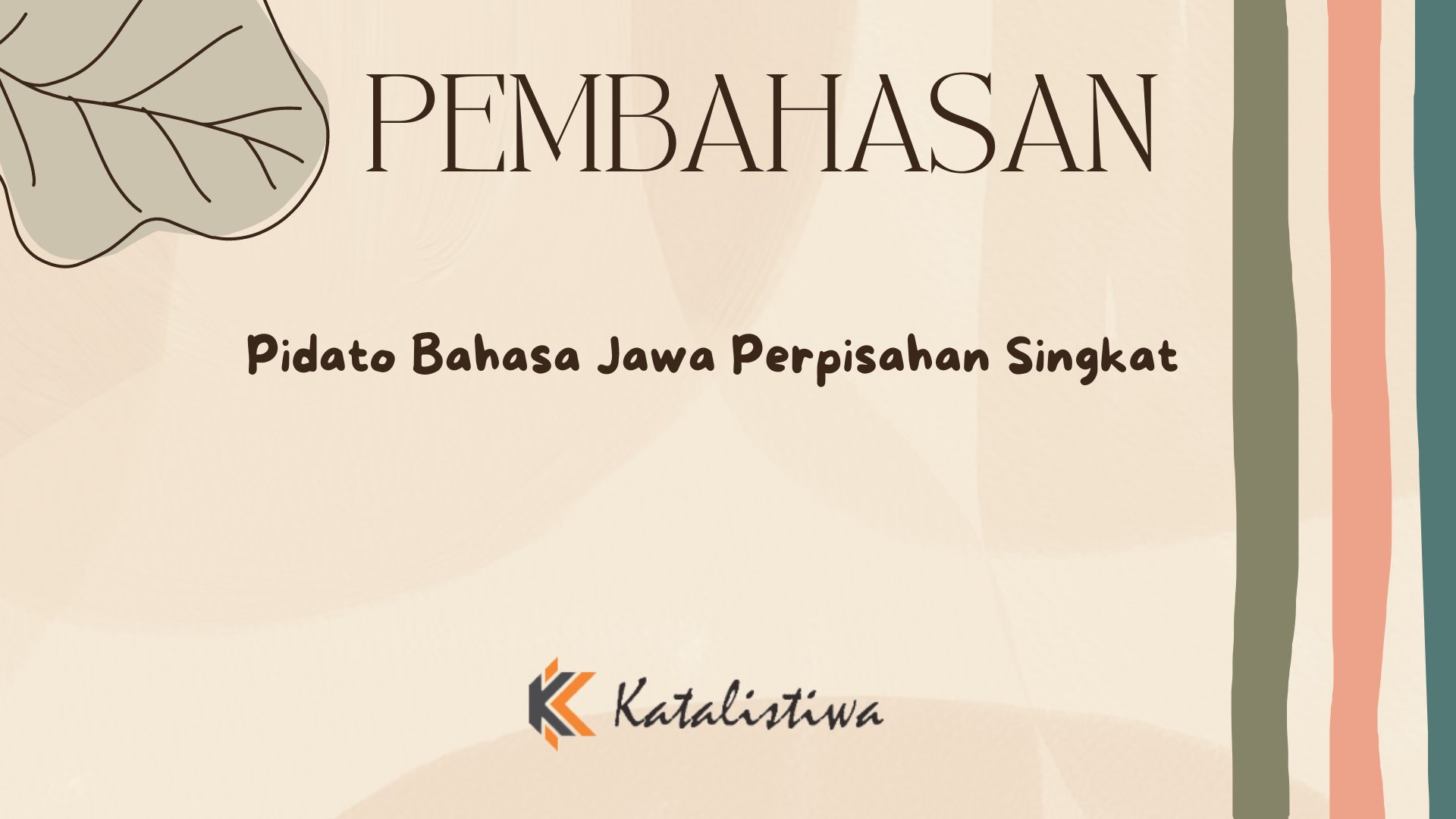 Pidato Bahasa Jawa Perpisahan Singkat