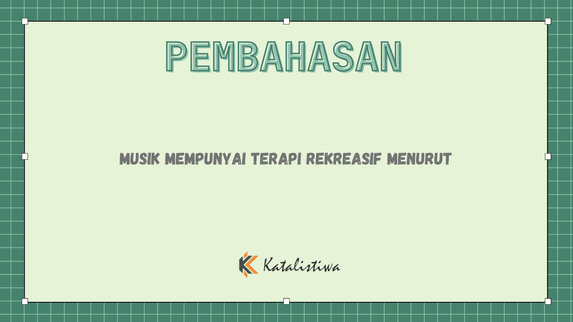 Musik Mempunyai Terapi Rekreasif Menurut