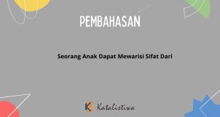Seorang Anak Dapat Mewarisi Sifat Dari
