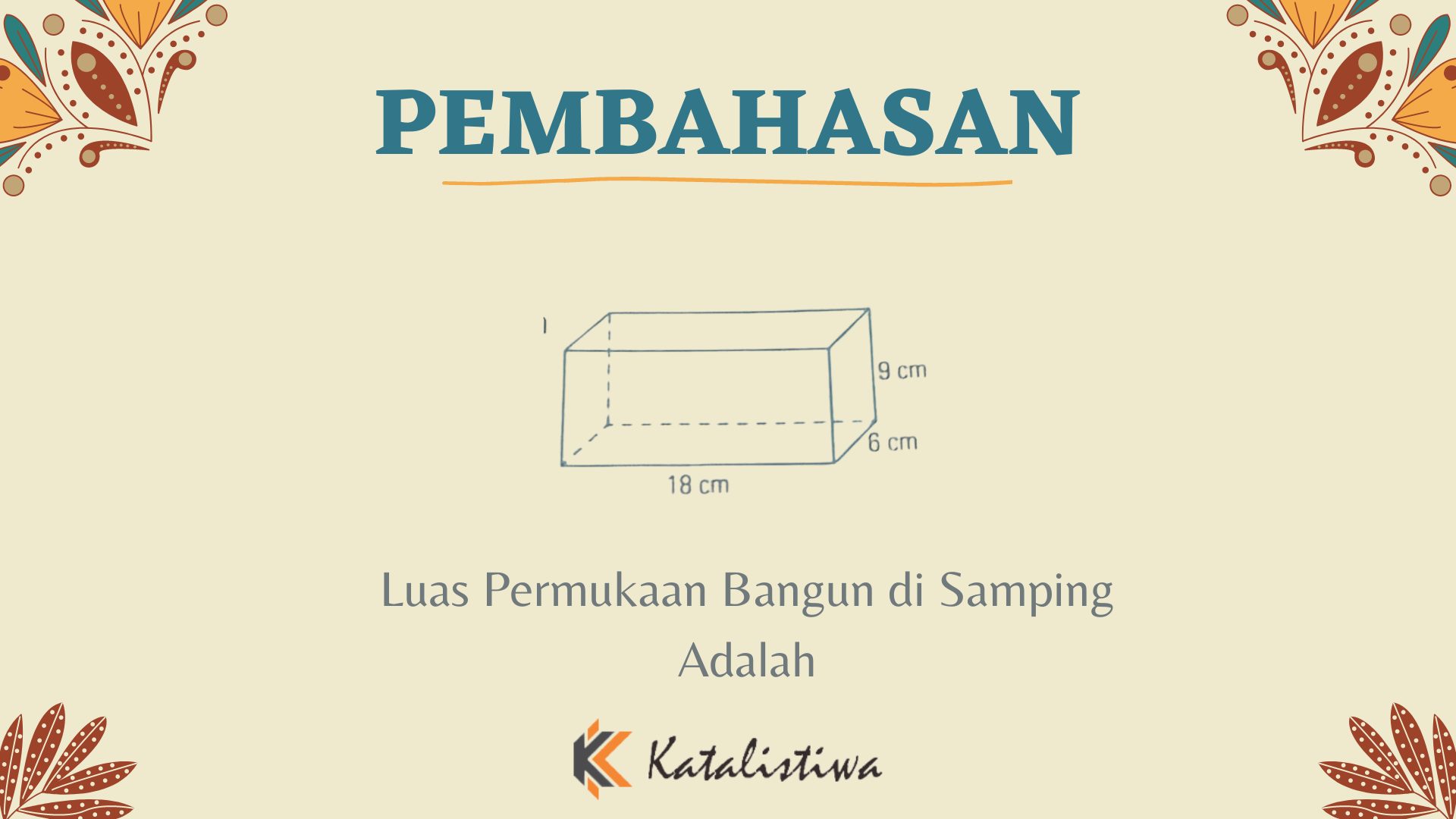 Luas Permukaan Bangun di Samping Adalah
