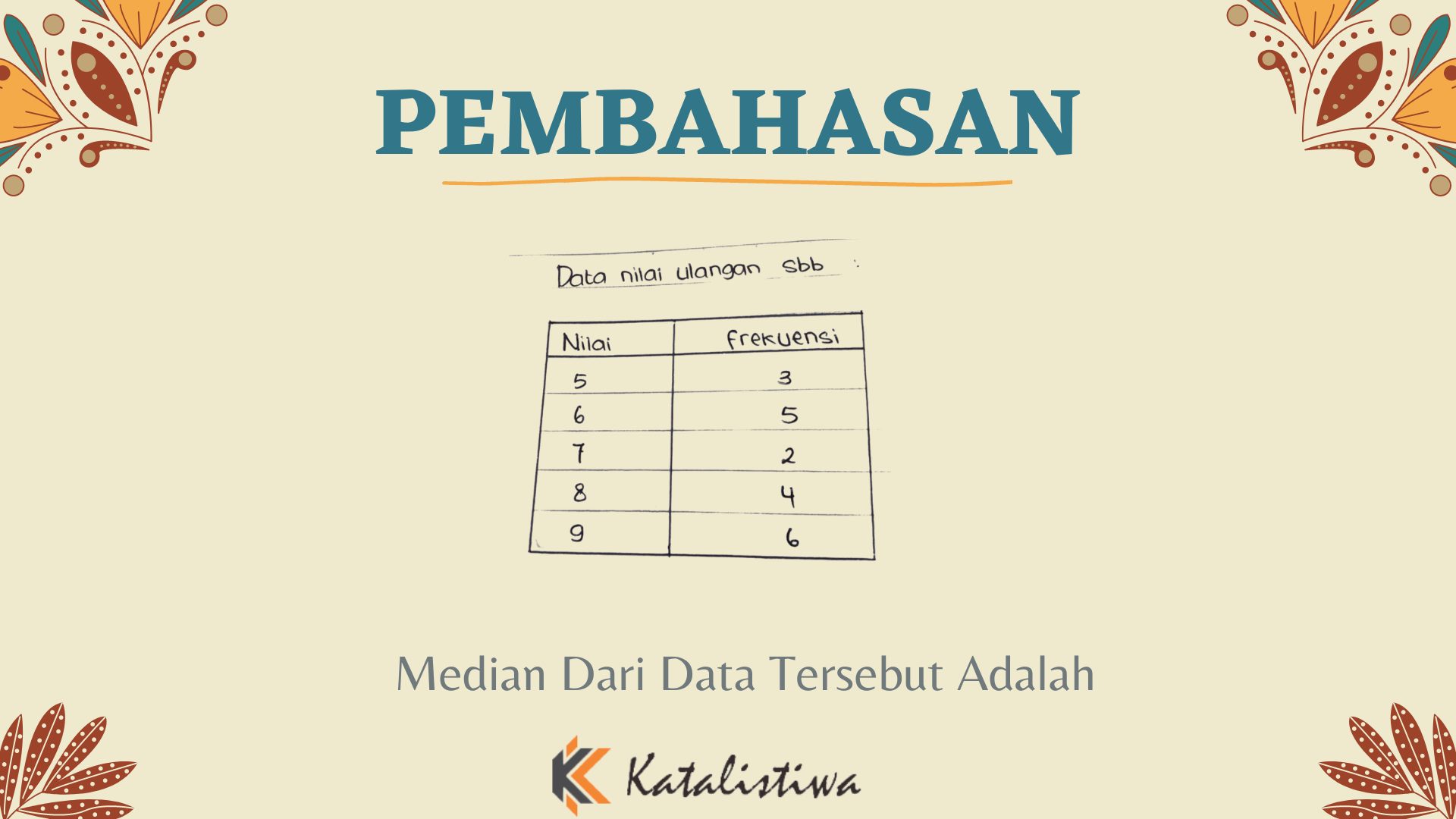 Median Dari Data Tersebut Adalah