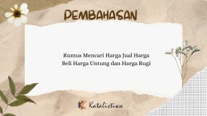 Rumus Mencari Harga Jual Harga Beli Harga Untung dan Harga Rugi