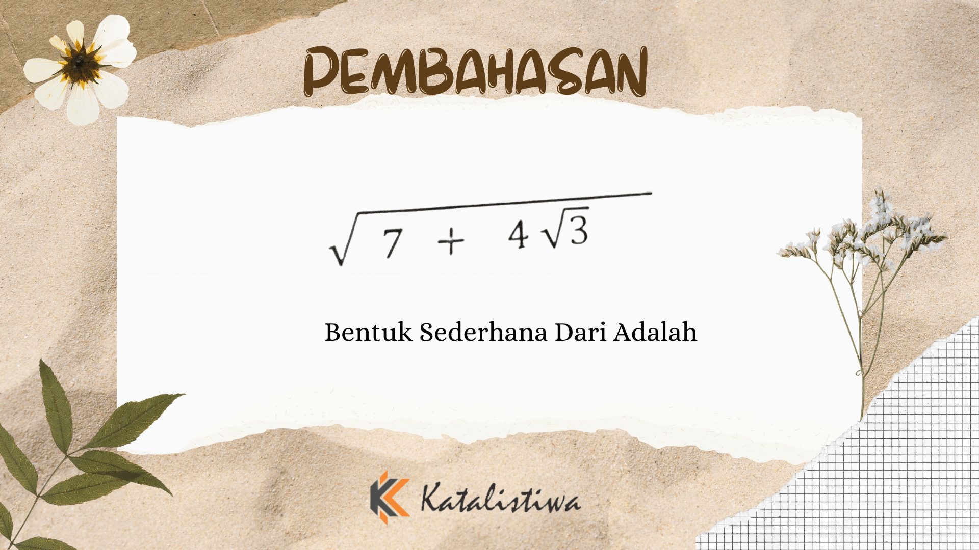 Bentuk Sederhana Dari Adalah