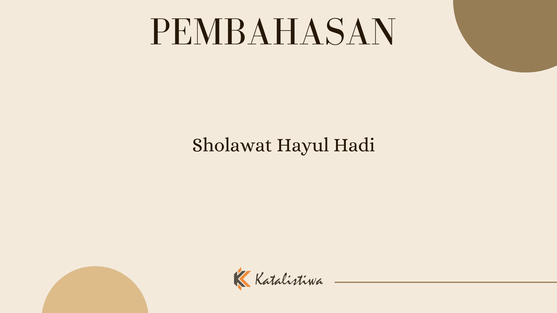 Sholawat Hayul Hadi