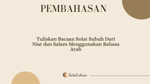 Tuliskan Bacaan Solat Subuh Dari Niat dan Salam Menggunakan Bahasa Arab