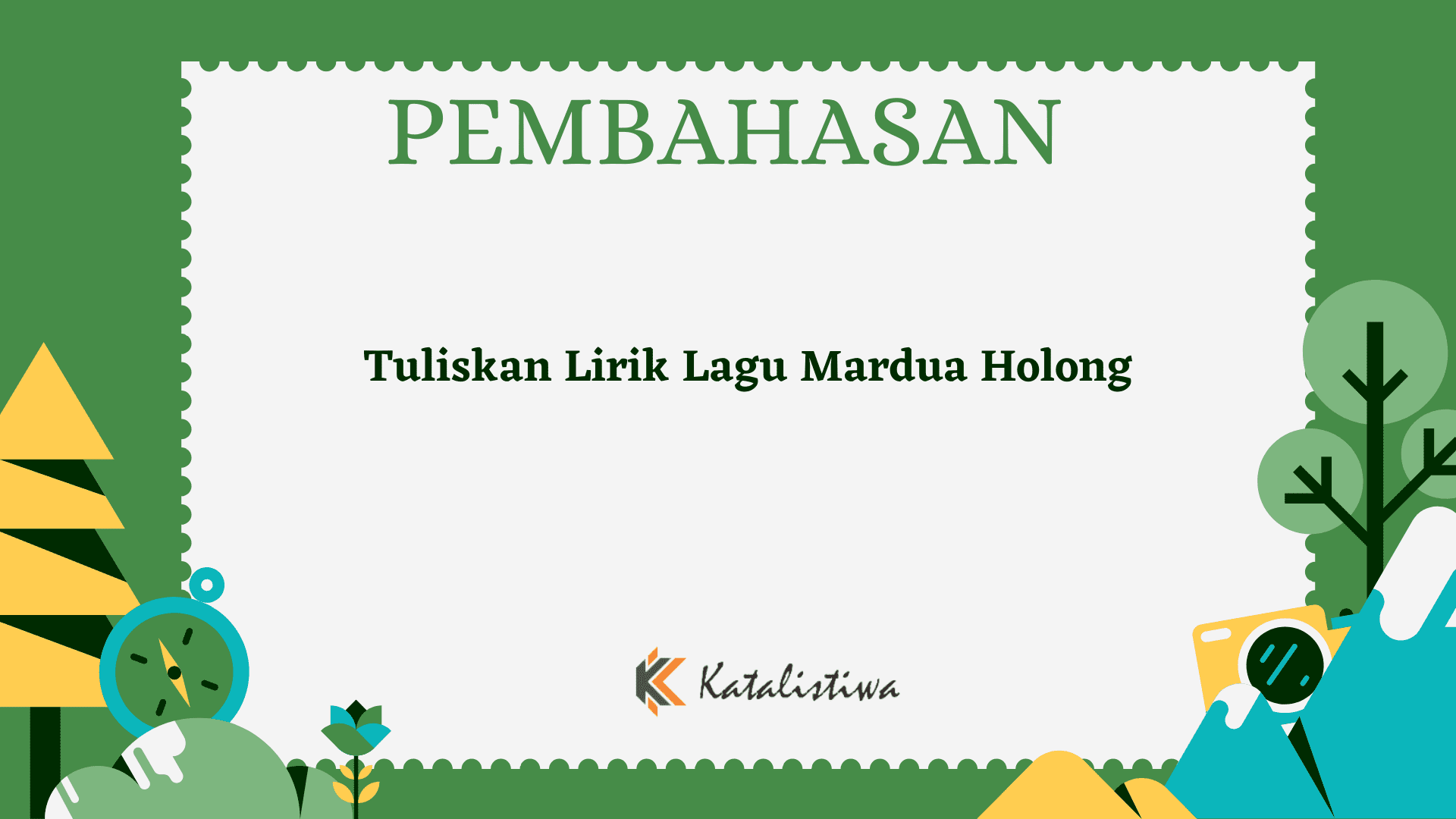Tuliskan Lirik Lagu Mardua Holong