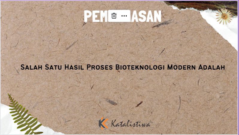 Salah Satu Hasil Proses Bioteknologi Modern Adalah