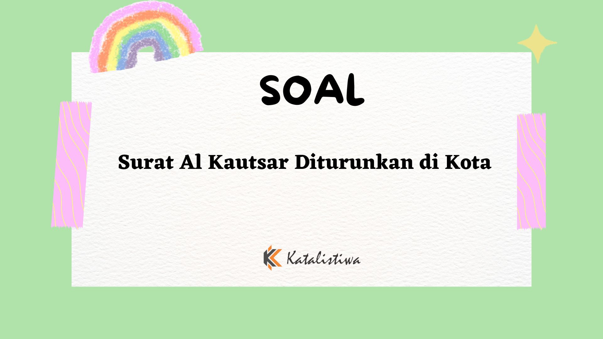 Surat Al Kautsar Diturunkan di Kota