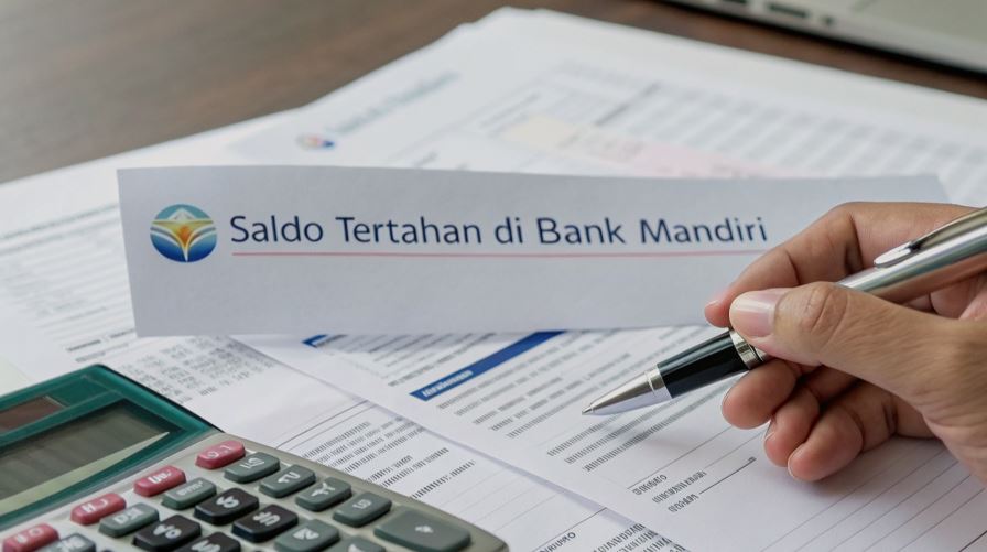 saldo tertahan di bank mandiri